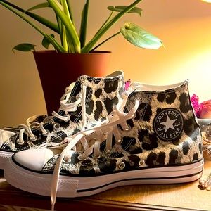 high top converse cheetah print in cream